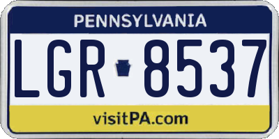 PA license plate LGR8537