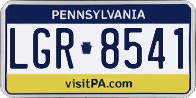 PA license plate LGR8541