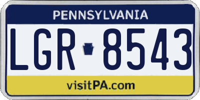 PA license plate LGR8543