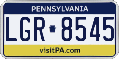 PA license plate LGR8545