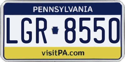 PA license plate LGR8550