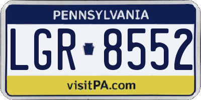 PA license plate LGR8552