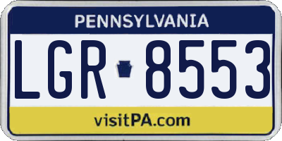 PA license plate LGR8553