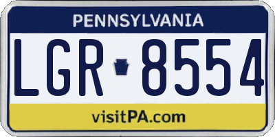 PA license plate LGR8554