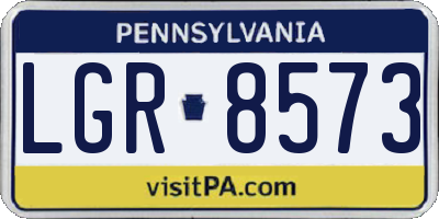 PA license plate LGR8573