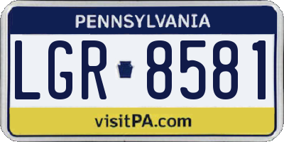 PA license plate LGR8581