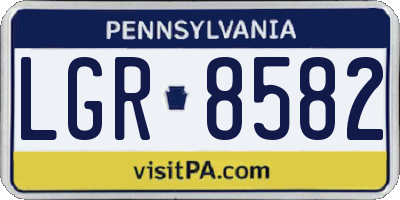 PA license plate LGR8582