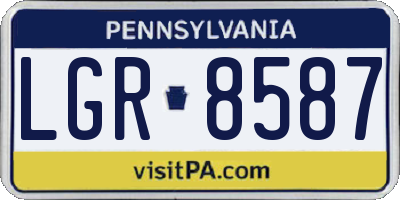 PA license plate LGR8587
