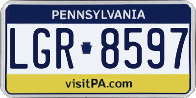 PA license plate LGR8597