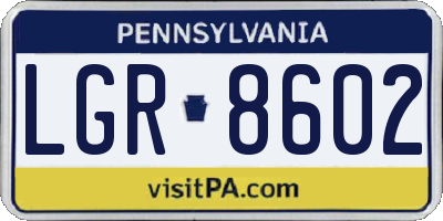 PA license plate LGR8602