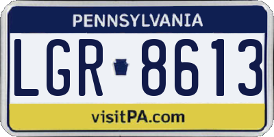 PA license plate LGR8613