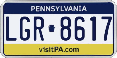 PA license plate LGR8617