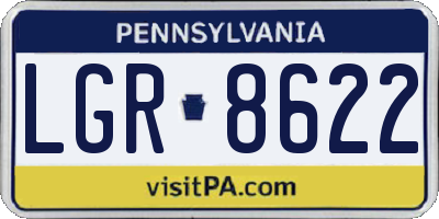 PA license plate LGR8622