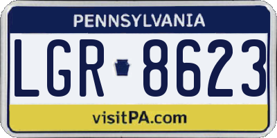 PA license plate LGR8623