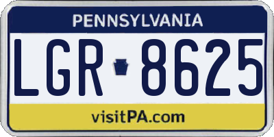 PA license plate LGR8625