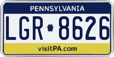 PA license plate LGR8626