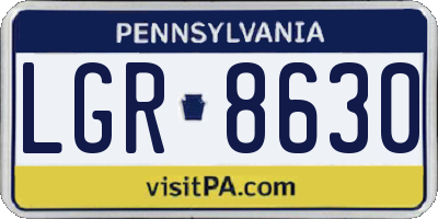 PA license plate LGR8630