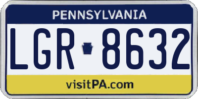 PA license plate LGR8632