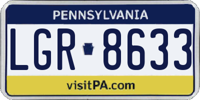 PA license plate LGR8633