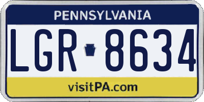 PA license plate LGR8634
