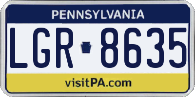 PA license plate LGR8635