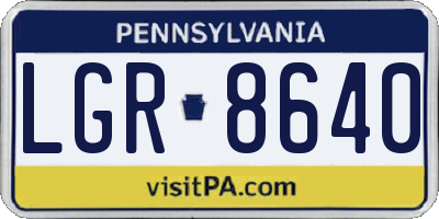 PA license plate LGR8640