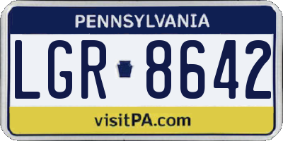 PA license plate LGR8642