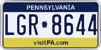 PA license plate LGR8644