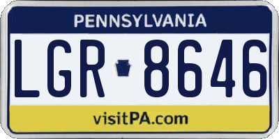 PA license plate LGR8646