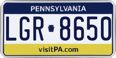 PA license plate LGR8650