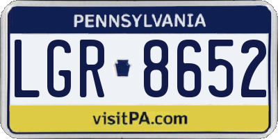 PA license plate LGR8652