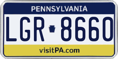 PA license plate LGR8660