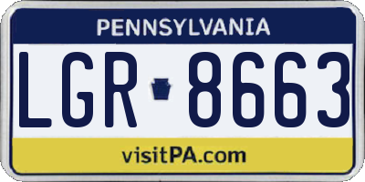 PA license plate LGR8663