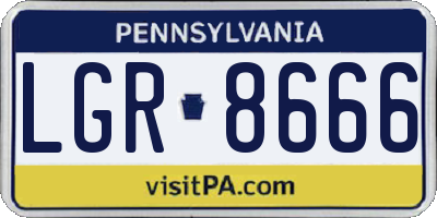 PA license plate LGR8666