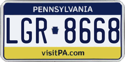 PA license plate LGR8668