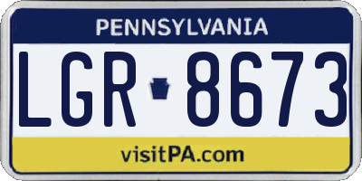 PA license plate LGR8673