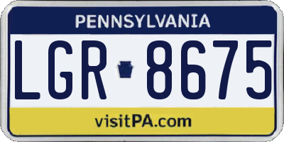 PA license plate LGR8675