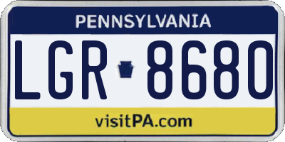 PA license plate LGR8680