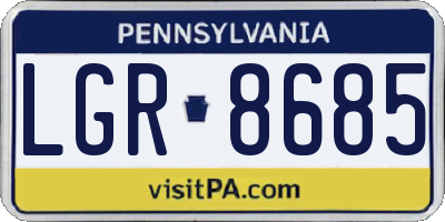 PA license plate LGR8685