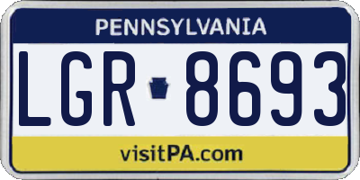 PA license plate LGR8693