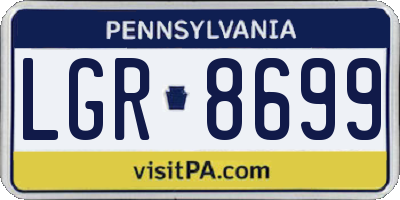 PA license plate LGR8699