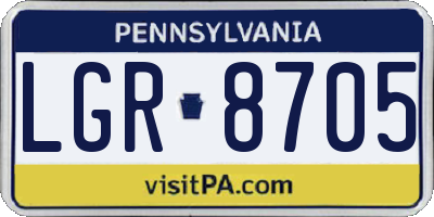 PA license plate LGR8705