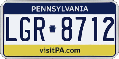 PA license plate LGR8712