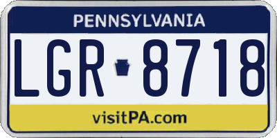 PA license plate LGR8718