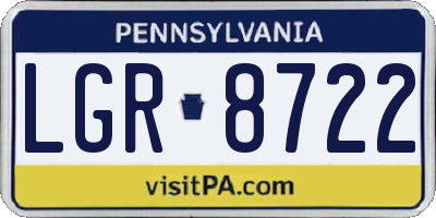 PA license plate LGR8722