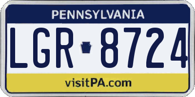 PA license plate LGR8724