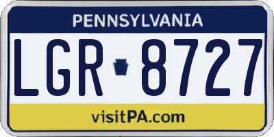 PA license plate LGR8727