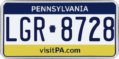 PA license plate LGR8728