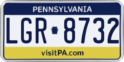 PA license plate LGR8732