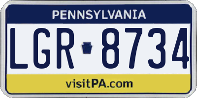 PA license plate LGR8734